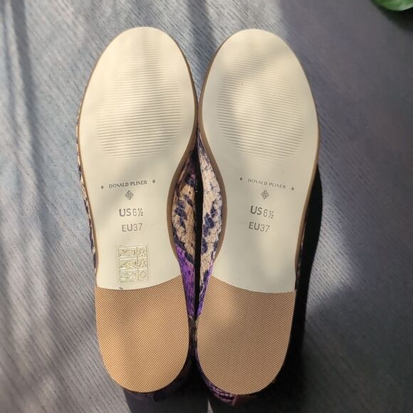 Donald J. Pliner Genuine Leather Purple Pink Loafer Snakeskin Pattern 6.5 Us - Picture 5 of 10